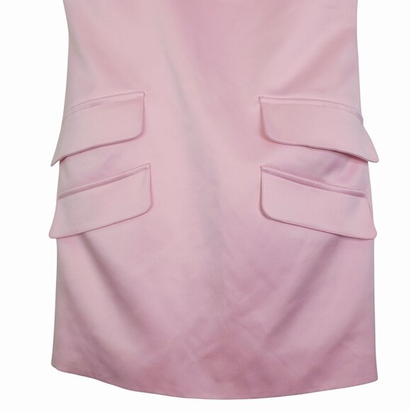 House of CB Cosette Mini Dress Rose Shadow Satin Sleeveless Size L - Picture 6 of 11